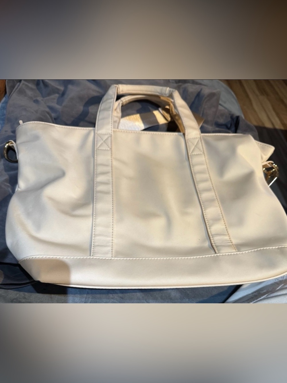 Stoney Clover Lane Cream Tote with Gold Accent Strap Sand - Picture 7 of 8